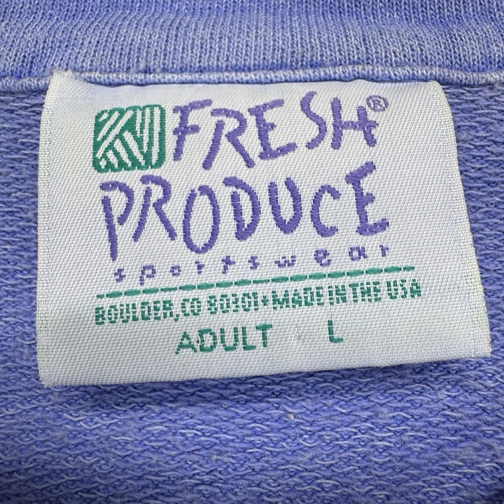 VTG Fresh Produce Periwinkle Blue Button‎ Down Gardening Long Sleeve Shirt L - Picture 2 of 8